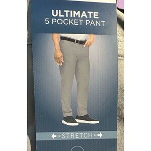 NWOT Greg Norman Ultimate 5 Pocket Stretch Pant Men - Gray - 40 X 30